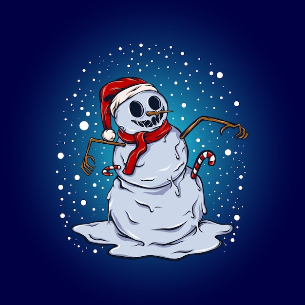Il pupazzo di neve celebra l'illustrazione di natale