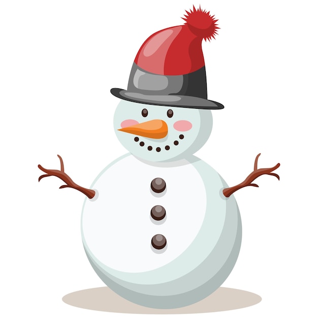 Vector snowman character collection snowman set isolated vector illustration for christmas design