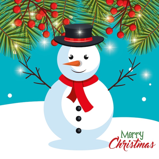 Snowman christmas character icon