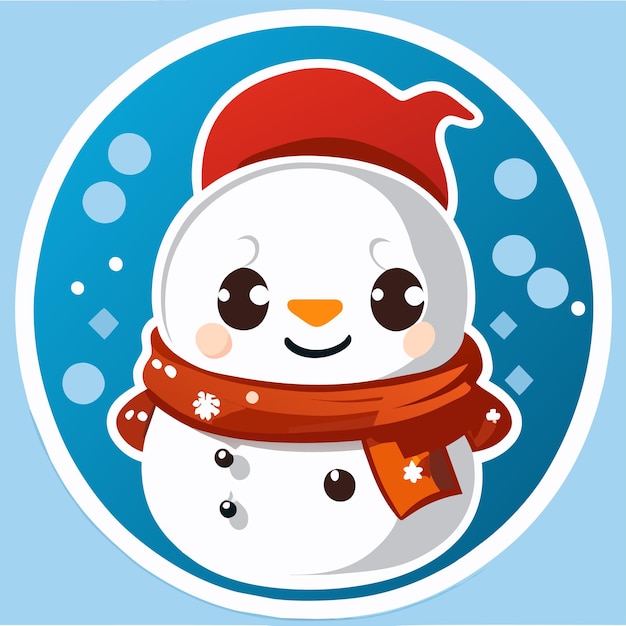 Vector snowman christmas snowball halloween hand drawn flat stylish cartoon sticker icon concept isolated