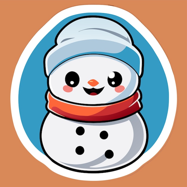 Snowman Christmas snowball Halloween hand drawn flat stylish cartoon sticker icon concept isolated