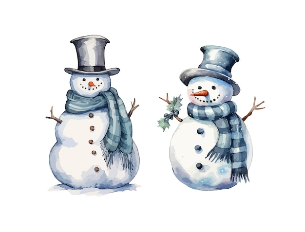 Snowman clipart isolated vector illustration