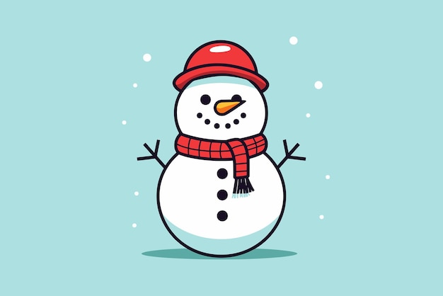 Snowman colorful vector illustration