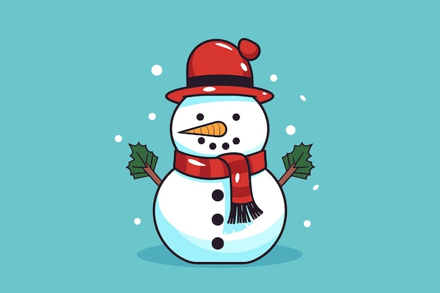 snowman colorful vector illustration