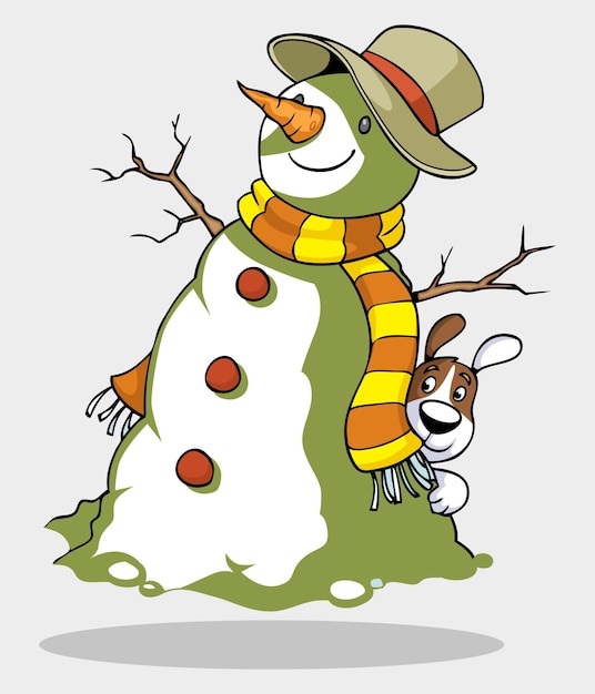 Vector snowman face vector pro illustration