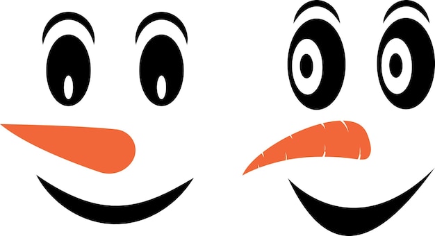 Vector snowman face