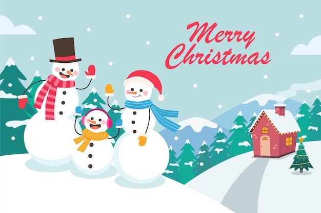 Snowman family background