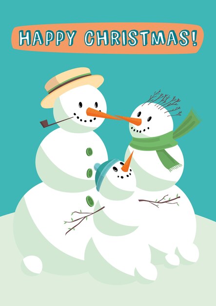 Snowman family card