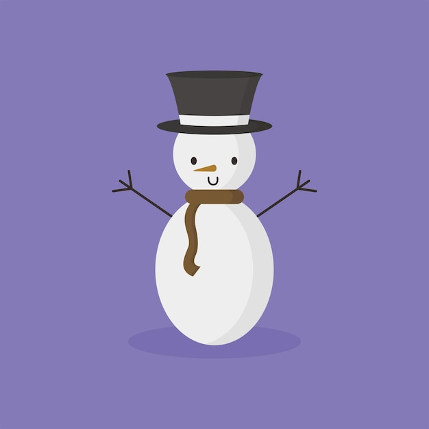 Snowman in the form of an illustration vector