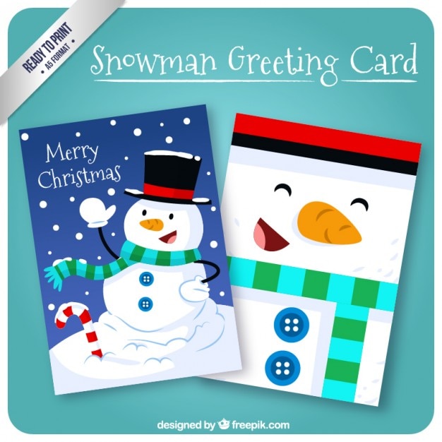 Snowman greeting card pack