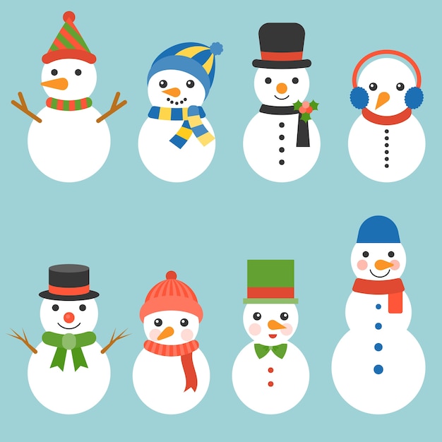 クリスマスの雪だるまの挨拶のイラストのベクトル