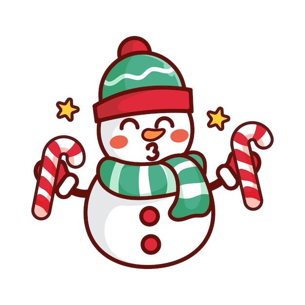 snowman holding gifts and very happy