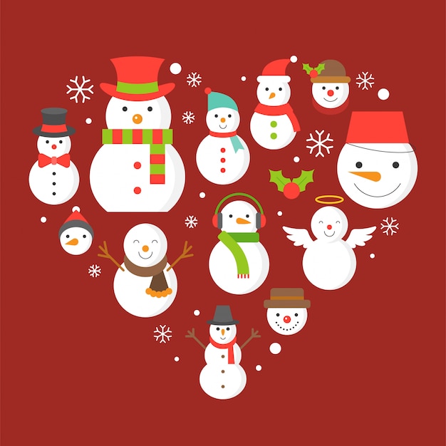 Snowman icon on background for christmas holidays