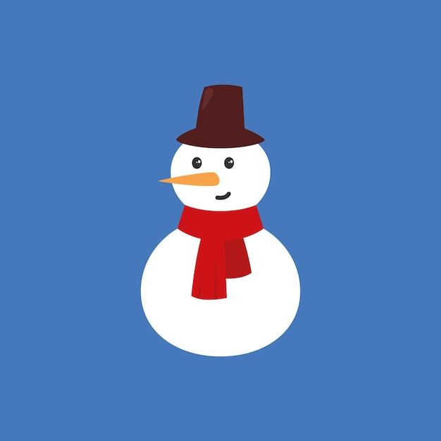 Vettore icona dell'uomo di neve intrattenimento per le vacanze invernali natale e capodanno