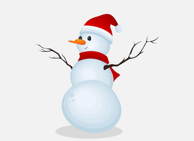 Snowman isolated on white background. Vector illustration