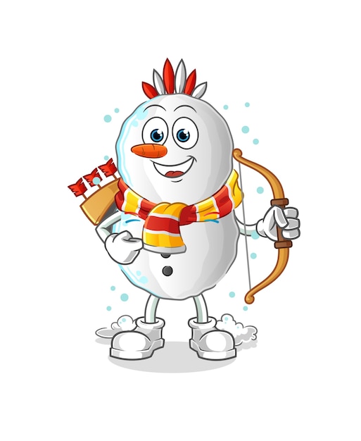 Snowman native american tribe cartoon mascot