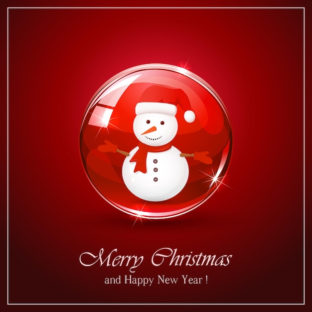 Snowman in red sphere