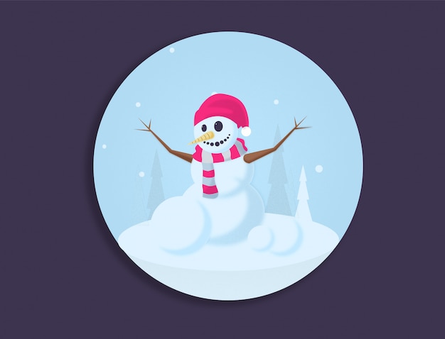 Snowman winter illustration