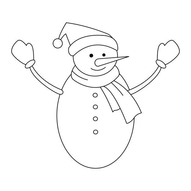 Snowman with hat, scarf and gloves isolated on white background. snowman vector illustration.