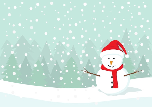 Snowman with red hat and Scarf 