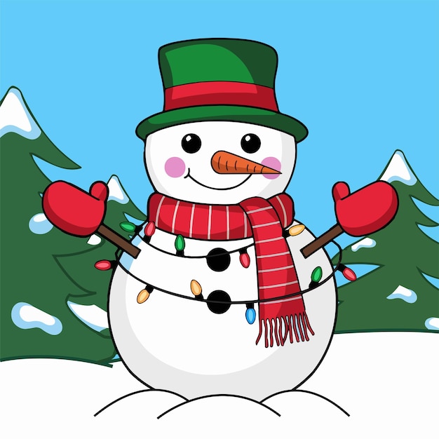 a snowman with a scarf and a scarf that says snowman