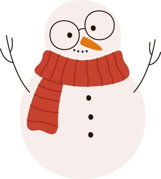 Vector snowman with scarf