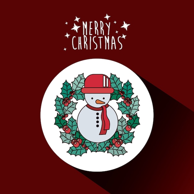 Snowman and wreath icon