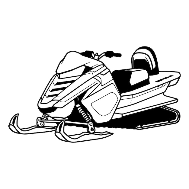 Iconica della motoslitta illustrazione cartoni animati dell'icona vettoriale della motosletta per il web