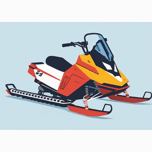 Snowmobile vector illustration on white background