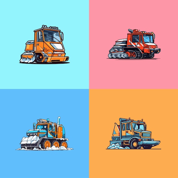 snowplow vector clip art illustration