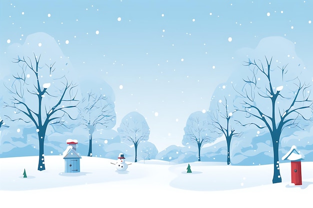 Snowy cartoon background snow people