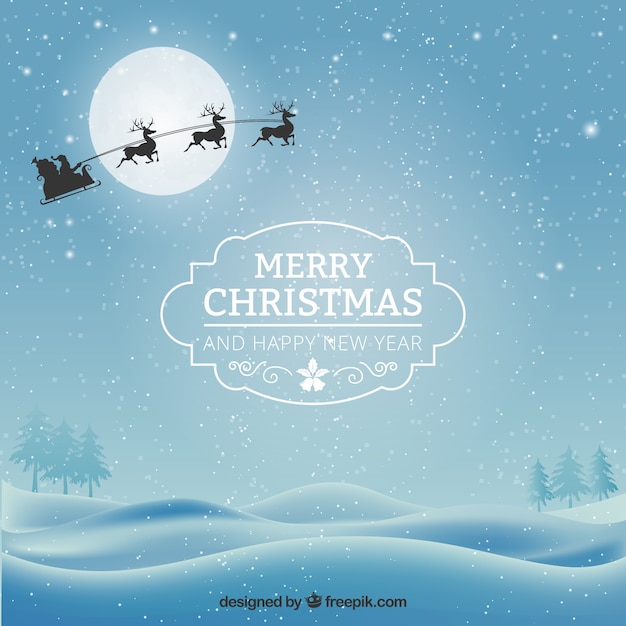 Vector snowy christmas card