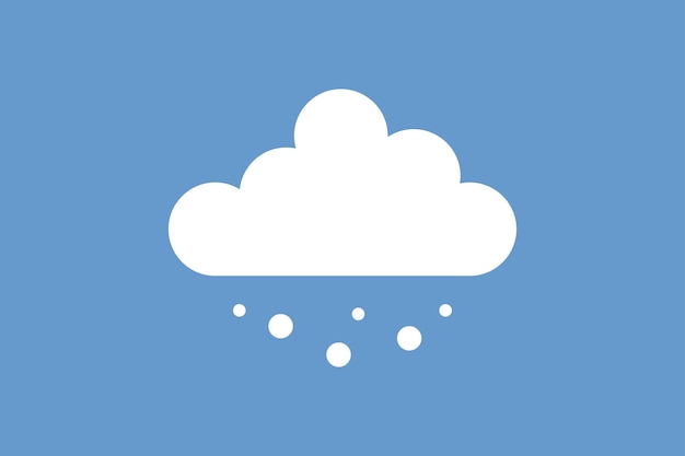 Snowy cloud at winter vector icon snow weather symbol