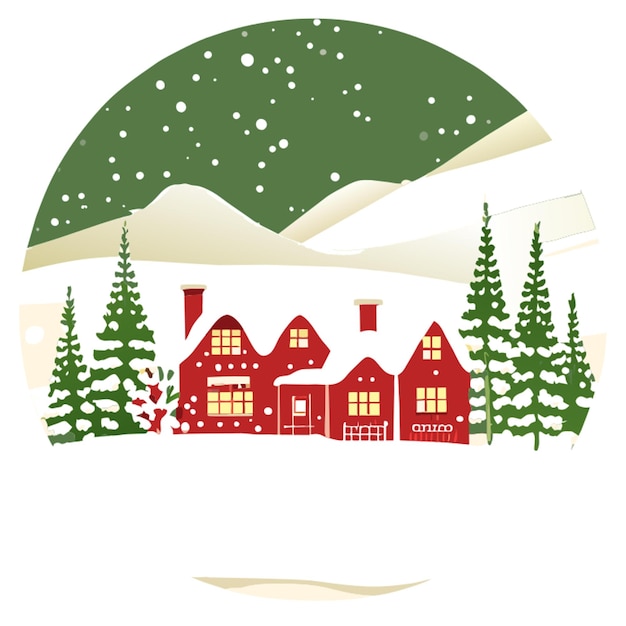 Vector snowy countryside charm vector illustration flat 2