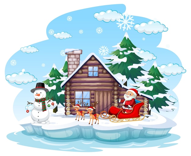 Снежный день с Дедом Морозом на санях