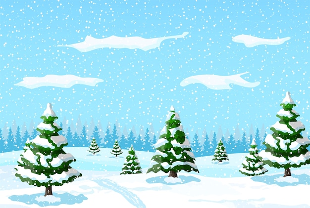 Snowy forest background