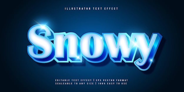 Снежный светящийся эффект шрифта в стиле текста