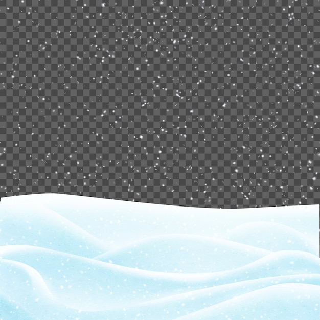 Vector snowy landscape isolated over transparent