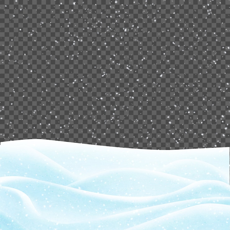 透明で分離された雪の風景