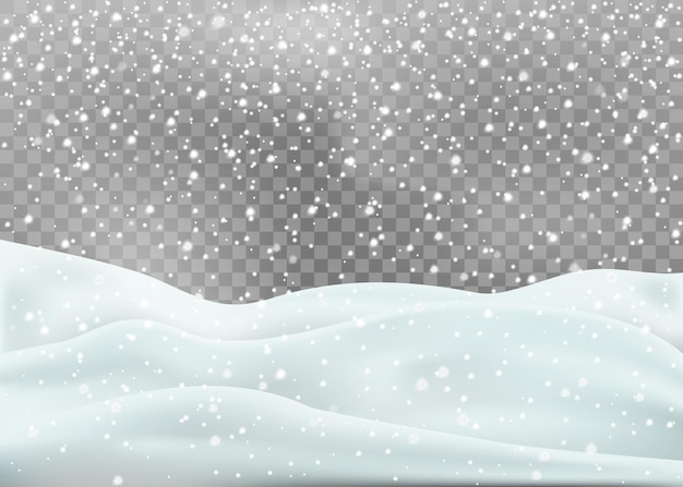 Vector snowy landscape isolated on white background vector illustration