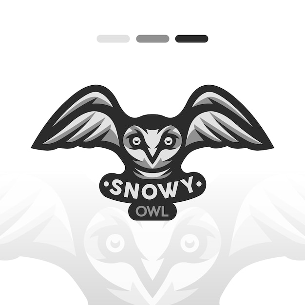 Vector snowy owl illustration