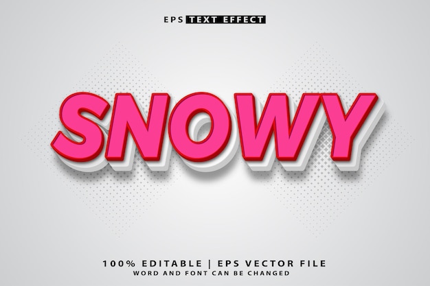 Snowy pink 3d text effect