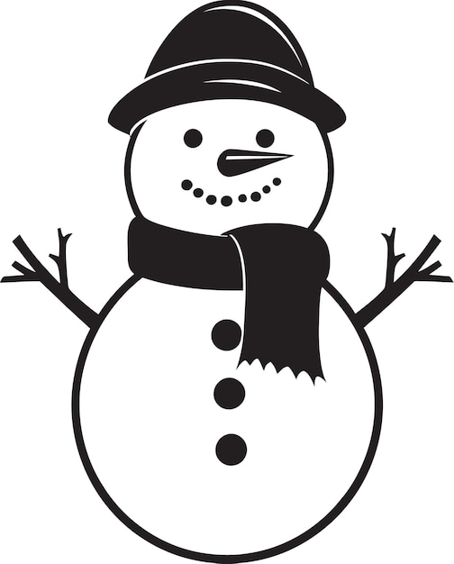 Vector snowy serenity cute vector icon charming snowy companion black logo