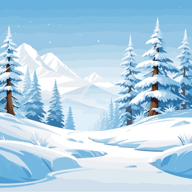 Vector snowy wilderness vector