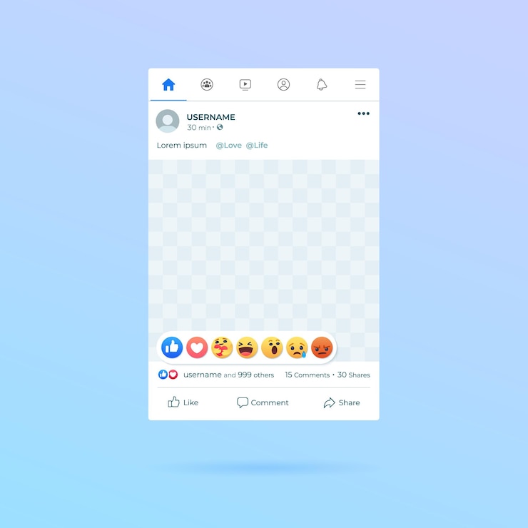 Vector sns 콘텐츠 관련 오브젝트 프레임