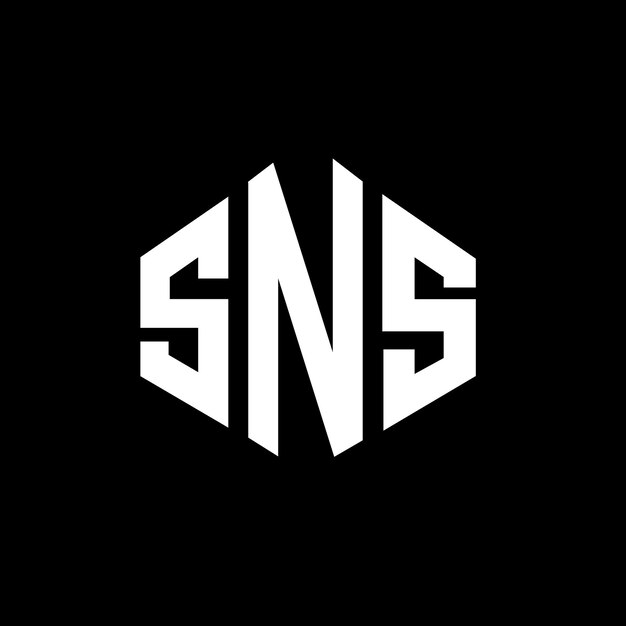 Vector sns letter logo ontwerp met veelhoek vorm sns veelhoek en kubus vorm logo ontwerp sns zeshoek vector logo sjabloon witte en zwarte kleuren sns monogram bedrijf en vastgoed logo