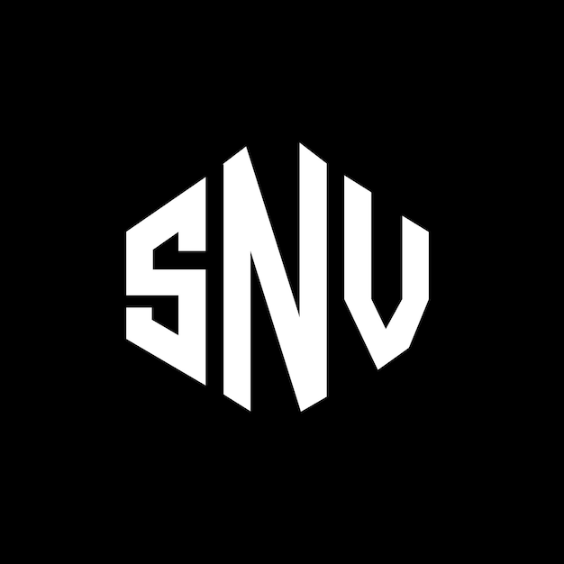 Vettore design del logo snv a lettere con forma di poligono snv poligono e forma di cubo design del logo sn vettore snv esagono modello di logo colori bianco e nero snv monogramma business e logo immobiliare