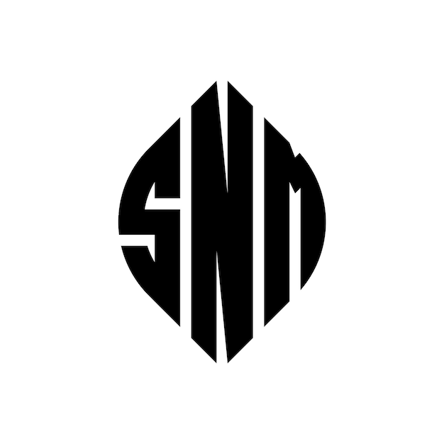 Design del logo della lettera circolare snw con forma di cerchio e ellisse lettere ellissi snw con stile tipografico le tre iniziali formano un logo circolare snw emblema circolare monogramma astratto lettera mark vettore