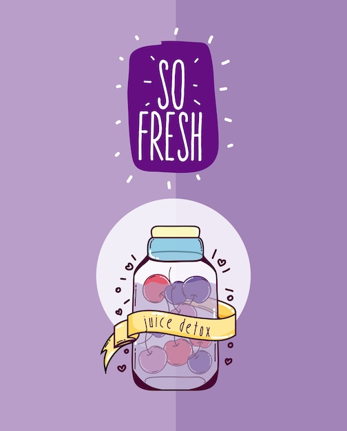 So fresh delicious juice mason jar cartoon