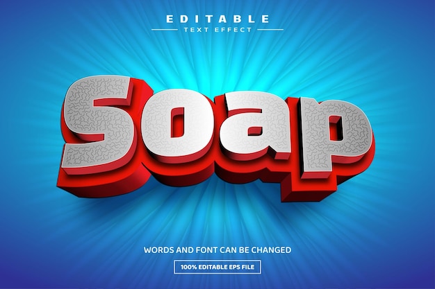 Soap 3d editable text effect template